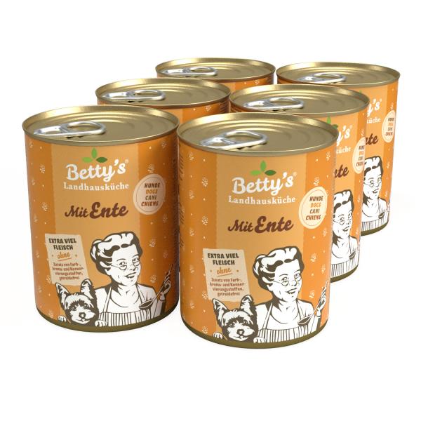 Bettys Landhausküche Hund Dose Ente 6x400g
